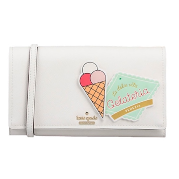 Kate Spade NWT! Convertible Crossbody Wallet Clutch Purse "La Dolce Vita Italian - Picture 7 of 13
